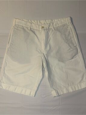 Loro Piana White Flat Front Cotton Shorts